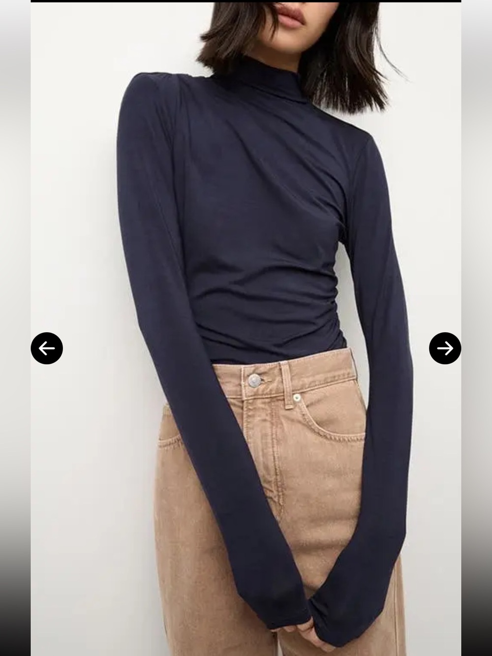 Veronica Beard Navy Miley long sleeve top